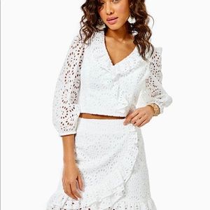 NWT Lily Pulitzer Roca Skirt set in Resort White